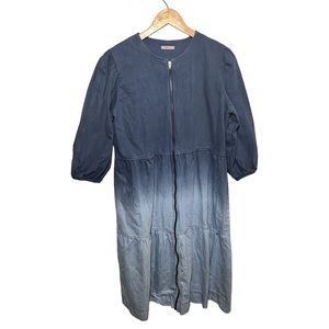 Ombré Denim Midi Parachute Dress‎